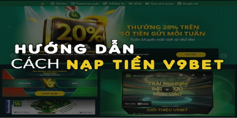 Thao tác nạp tiền V9bet đơn giản 3 bước